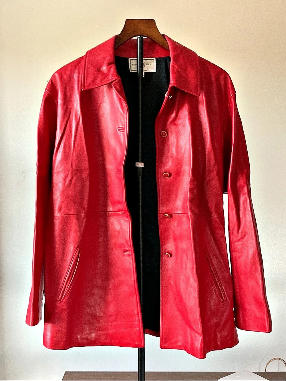 ST. John Sport Knit Red Leather Jacket